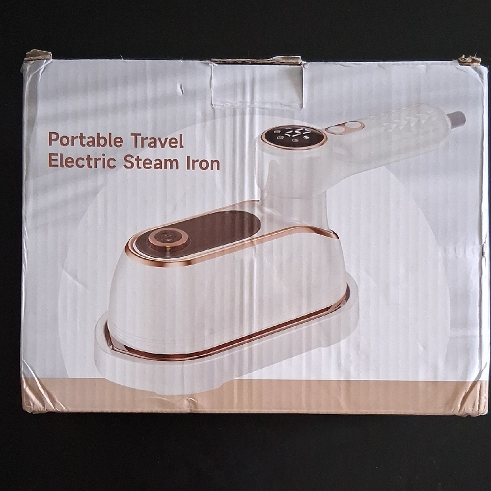 Portable Travel Electric Steam Iron - White and Brown